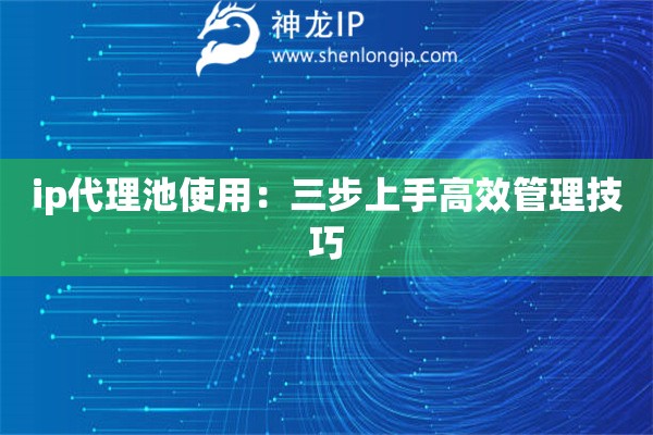 ip代理池使用：三步上手高效管理技巧