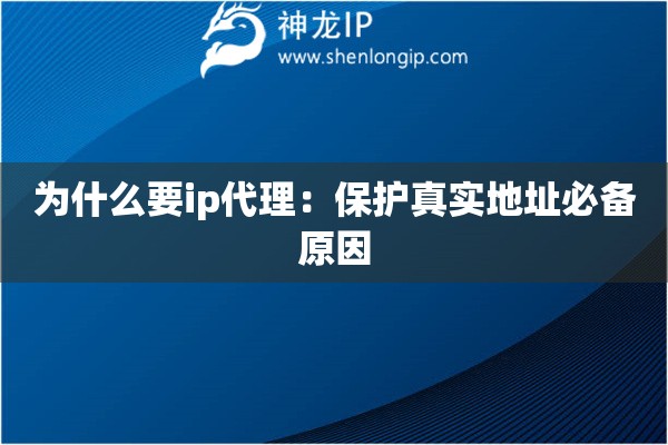 為什么要ip代理：保護(hù)真實(shí)地址必備原因