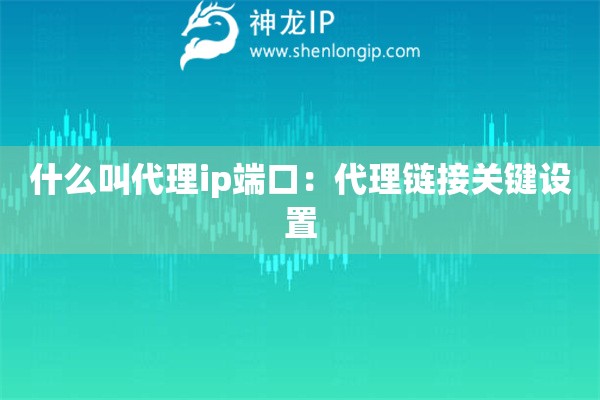 什么叫代理ip端口：代理鏈接關(guān)鍵設(shè)置