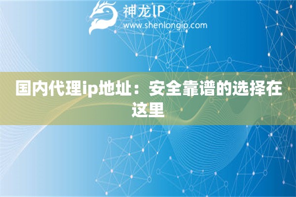 國內(nèi)代理ip地址：安全靠譜的選擇在這里