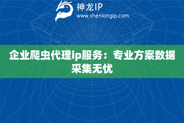 企業(yè)爬蟲代理ip服務(wù)：專業(yè)方案數(shù)據(jù)采集無憂