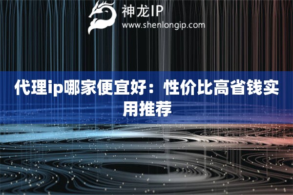 代理ip哪家便宜好：性價(jià)比高省錢實(shí)用推薦