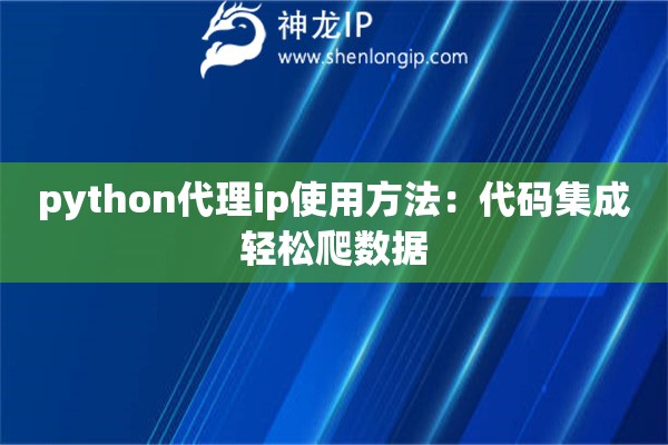 python代理ip使用方法：代碼集成輕松爬數(shù)據(jù)
