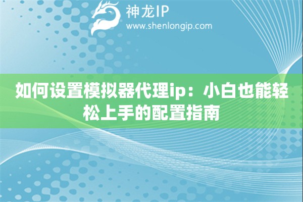 如何設(shè)置模擬器代理ip：小白也能輕松上手的配置指南