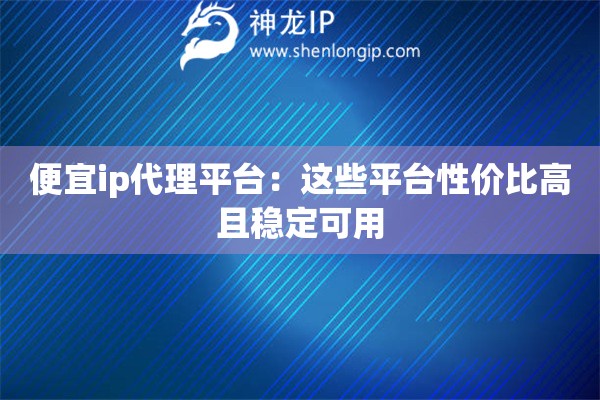 便宜ip代理平臺：這些平臺性價比高且穩(wěn)定可用