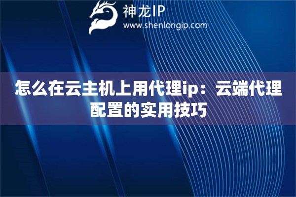 怎么在云主機(jī)上用代理ip：云端代理配置的實(shí)用技巧