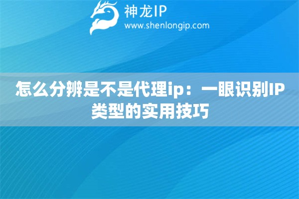 怎么分辨是不是代理ip：一眼識別IP類型的實用技巧