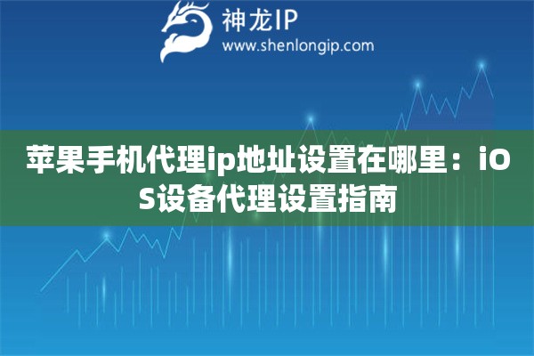 蘋果手機(jī)代理ip地址設(shè)置在哪里：iOS設(shè)備代理設(shè)置指南