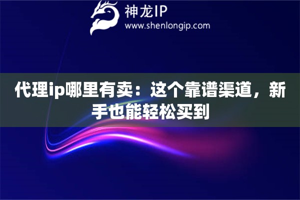 代理ip哪里有賣：這個(gè)靠譜渠道，新手也能輕松買到