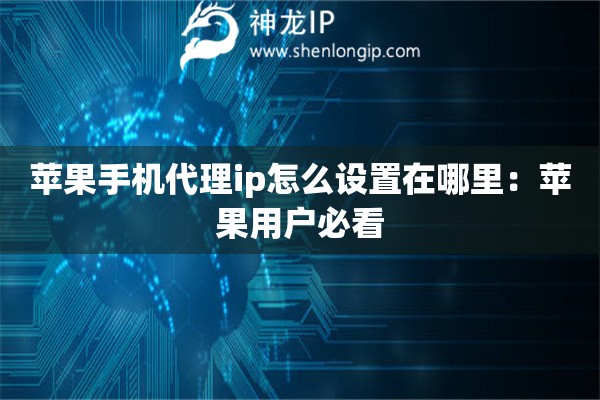 蘋果手機(jī)代理ip怎么設(shè)置在哪里：蘋果用戶必看