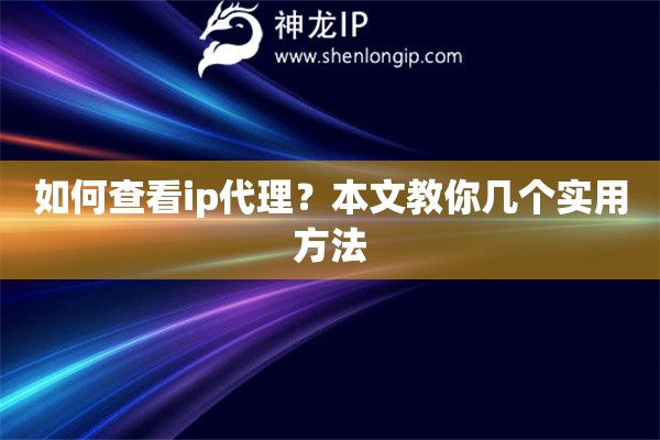 如何查看ip代理？本文教你幾個(gè)實(shí)用方法