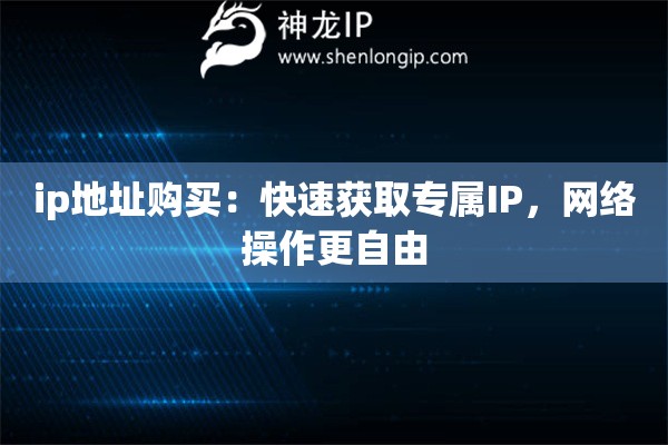 ip地址購(gòu)買(mǎi)：快速獲取專(zhuān)屬I(mǎi)P，網(wǎng)絡(luò)操作更自由