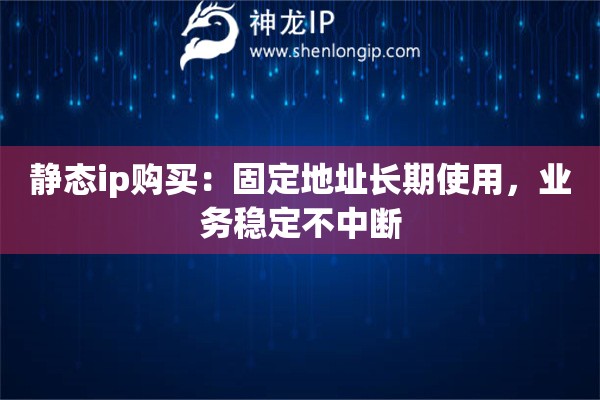 靜態(tài)ip購(gòu)買(mǎi)：固定地址長(zhǎng)期使用，業(yè)務(wù)穩(wěn)定不中斷