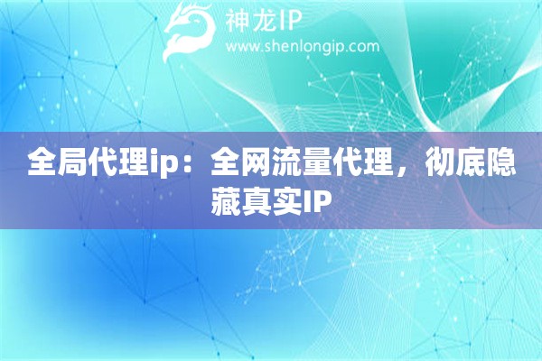 全局代理ip：全網(wǎng)流量代理，徹底隱藏真實(shí)IP