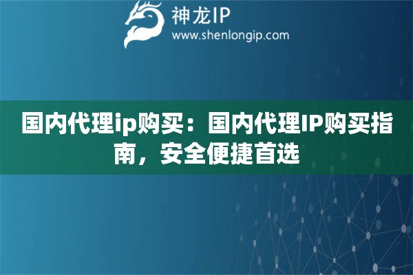 國內(nèi)代理ip購買：國內(nèi)代理IP購買指南，安全便捷首選