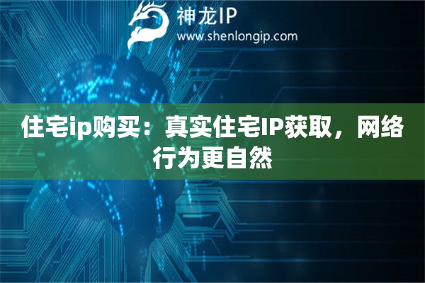 住宅ip購買：真實(shí)住宅IP獲取，網(wǎng)絡(luò)行為更自然