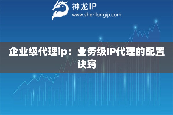 企業(yè)級代理ip：業(yè)務級IP代理的配置訣竅