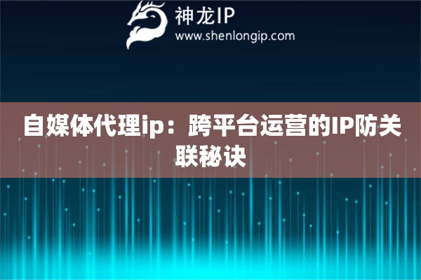自媒體代理ip：跨平臺運營的IP防關聯(lián)秘訣