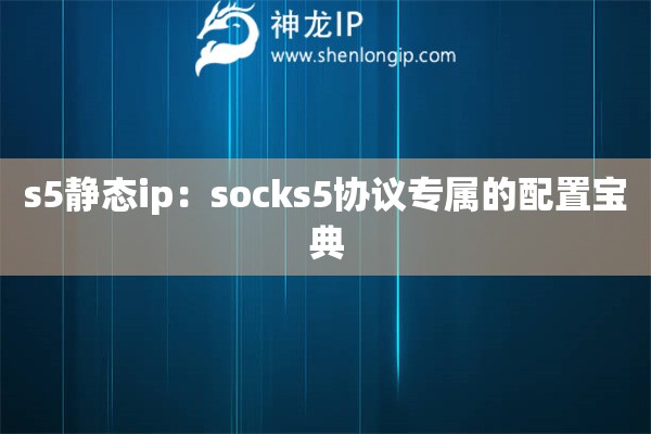 s5靜態(tài)ip：socks5協(xié)議專屬的配置寶典