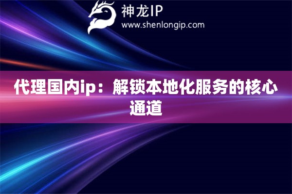 代理國內ip：解鎖本地化服務的核心通道
