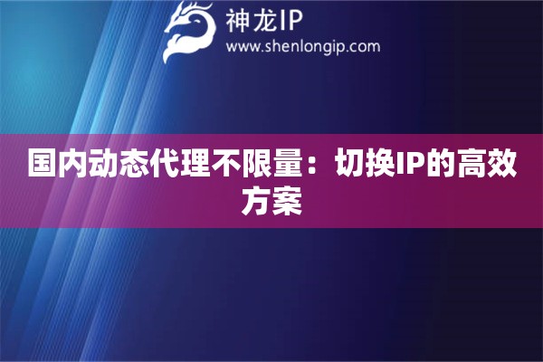國內(nèi)動(dòng)態(tài)代理不限量：切換IP的高效方案
