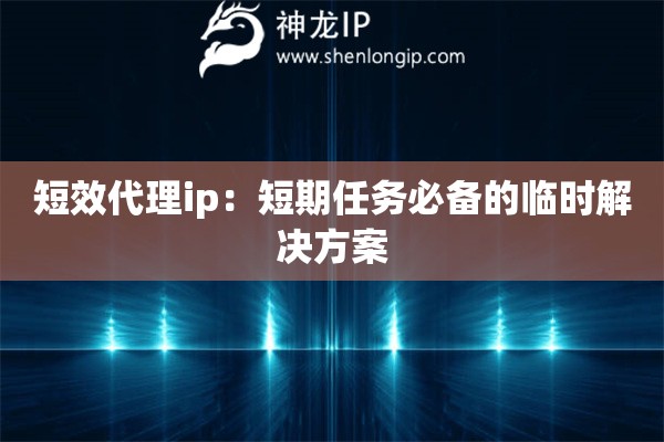 短效代理ip：短期任務(wù)必備的臨時(shí)解決方案