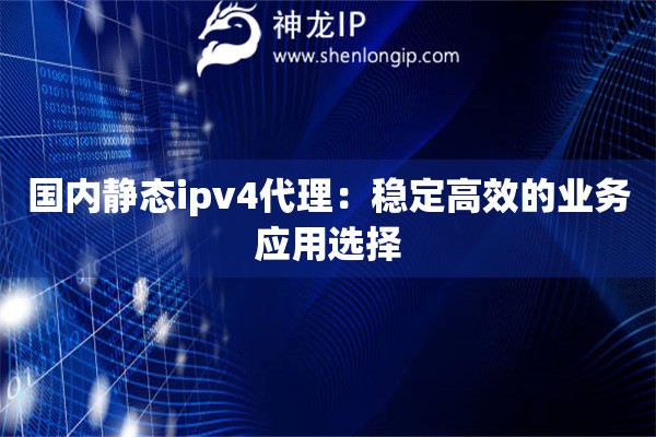 國內(nèi)靜態(tài)ipv4代理：穩(wěn)定高效的業(yè)務(wù)應(yīng)用選擇