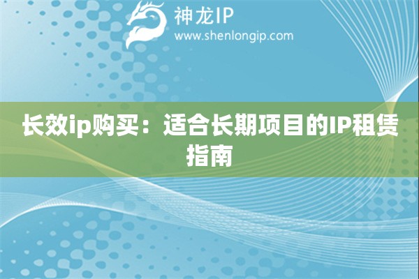 長(zhǎng)效ip購(gòu)買(mǎi)：適合長(zhǎng)期項(xiàng)目的IP租賃指南