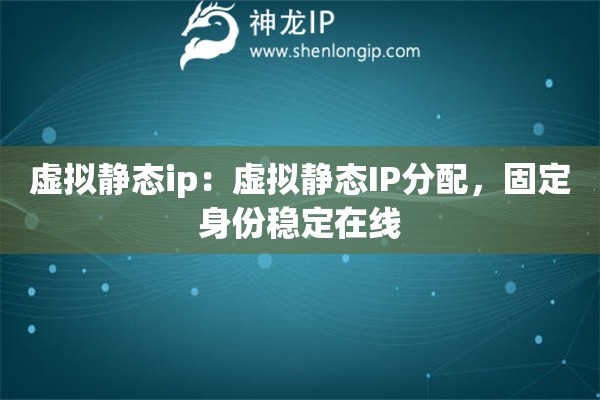 虛擬靜態(tài)ip：虛擬靜態(tài)IP分配，固定身份穩(wěn)定在線