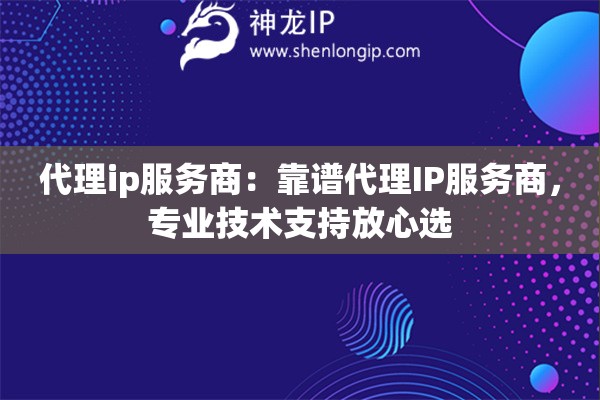 代理ip服務商：靠譜代理IP服務商，專業(yè)技術支持放心選