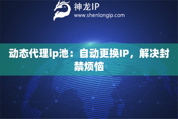 動態(tài)代理ip池：自動更換IP，解決封禁煩惱