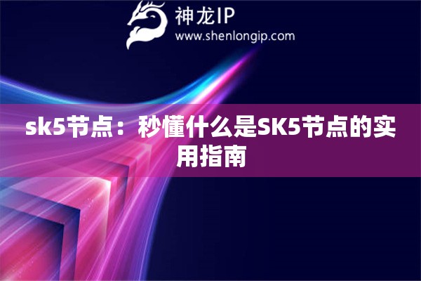 sk5節(jié)點：秒懂什么是SK5節(jié)點的實用指南
