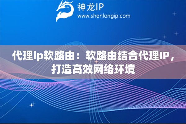 代理ip軟路由：軟路由結(jié)合代理IP，打造高效網(wǎng)絡(luò)環(huán)境