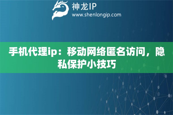 手機(jī)代理ip：移動(dòng)網(wǎng)絡(luò)匿名訪問(wèn)，隱私保護(hù)小技巧