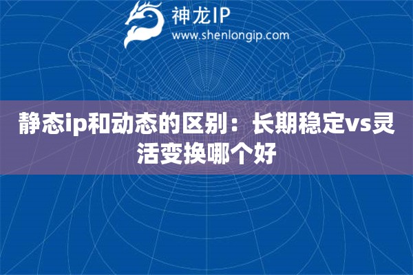 靜態(tài)ip和動態(tài)的區(qū)別：長期穩(wěn)定vs靈活變換哪個好