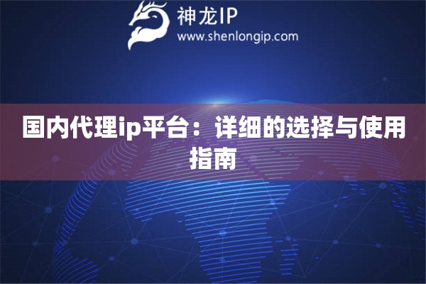 國內代理ip平臺：詳細的選擇與使用指南