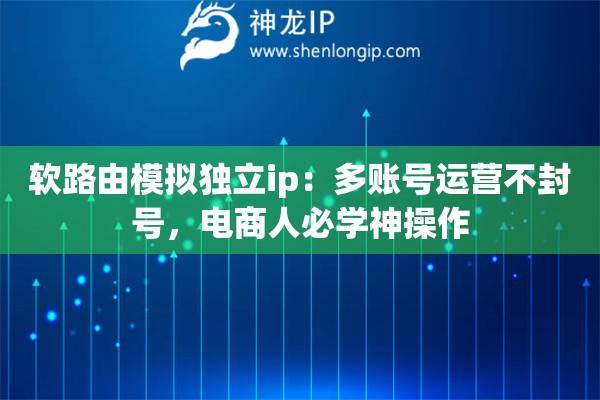 軟路由模擬獨立ip：多賬號運營不封號，電商人必學神操作