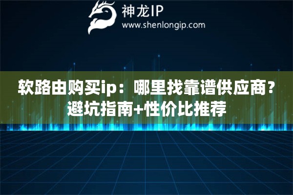 軟路由購(gòu)買(mǎi)ip：哪里找靠譜供應(yīng)商？避坑指南+性價(jià)比推薦