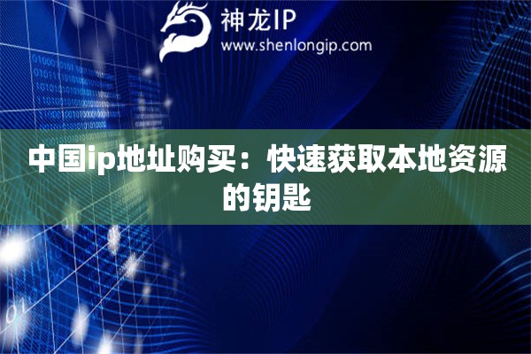 中國ip地址購買：快速獲取本地資源的鑰匙