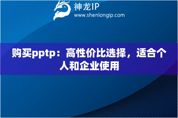 購買pptp：高性價比選擇，適合個人和企業(yè)使用