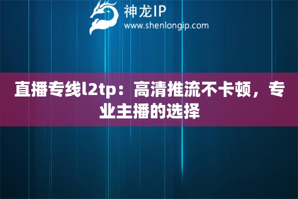 直播專線l2tp：高清推流不卡頓，專業(yè)主播的選擇