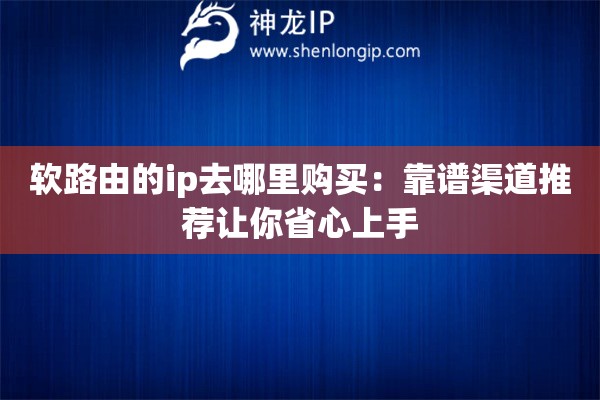 軟路由的ip去哪里購買：靠譜渠道推薦讓你省心上手