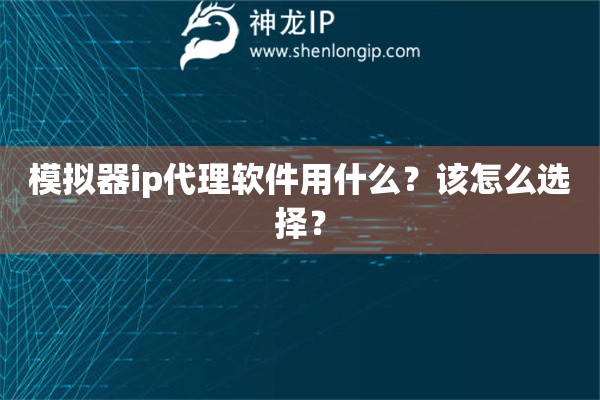 模擬器ip代理軟件用什么？該怎么選擇？