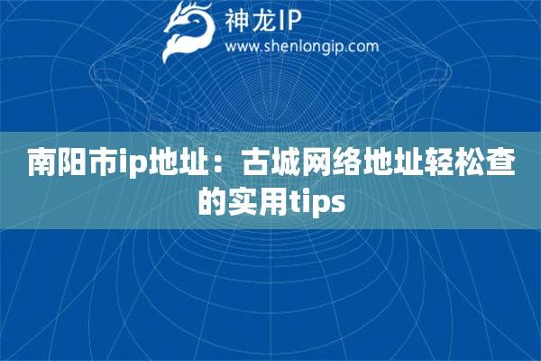 南陽市ip地址：古城網(wǎng)絡地址輕松查的實用tips