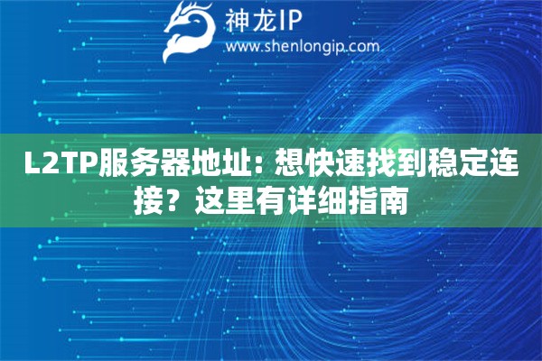 L2TP服務(wù)器地址: 想快速找到穩(wěn)定連接？這里有詳細(xì)指南