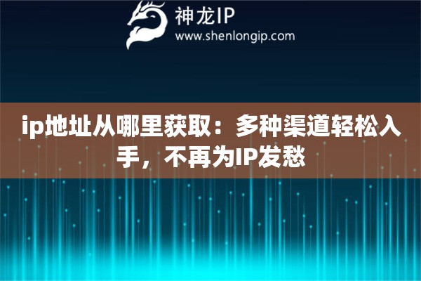 ip地址從哪里獲?。憾喾N渠道輕松入手，不再為IP發(fā)愁