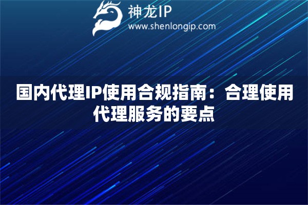 國(guó)內(nèi)代理IP使用合規(guī)指南：合理使用代理服務(wù)的要點(diǎn)