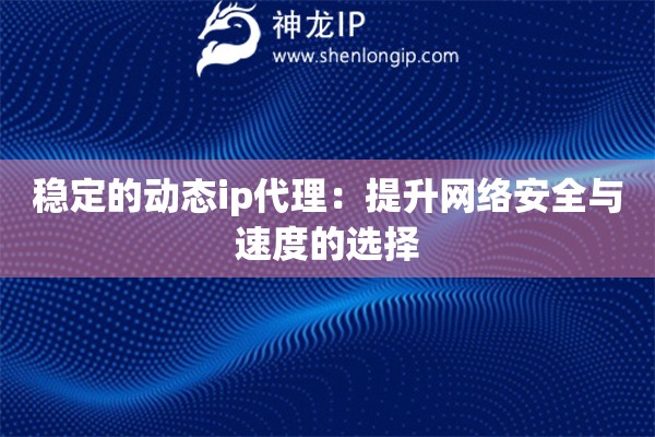 穩(wěn)定的動(dòng)態(tài)ip代理：提升網(wǎng)絡(luò)安全與速度的選擇