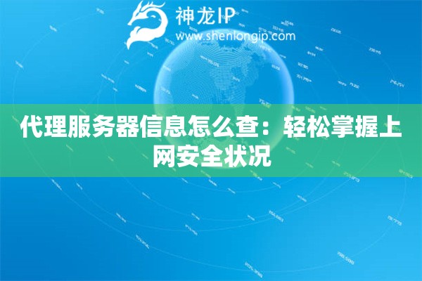 代理服務(wù)器信息怎么查：輕松掌握上網(wǎng)安全狀況
