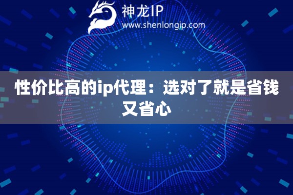 性價(jià)比高的ip代理：選對了就是省錢又省心